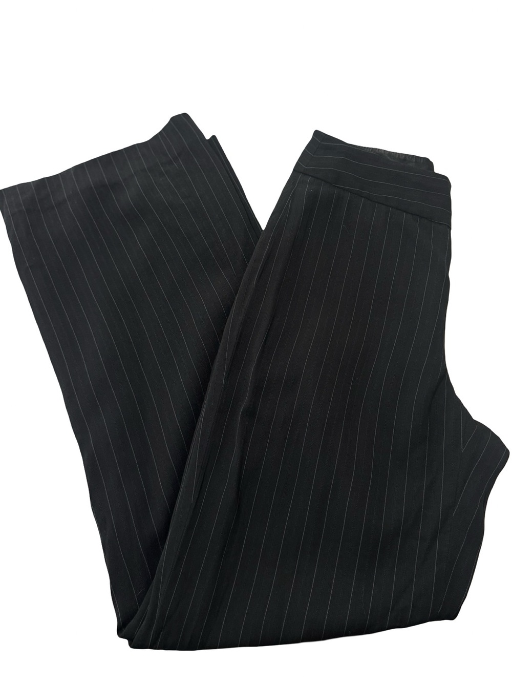 Banana Republic Camden Black Pinstripe Wool Blend Wide Leg Pants Size 2